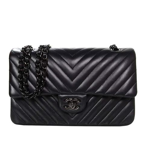 chanel black on black chevron